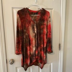 New Direction Women’s XL Long Sleeve Multi-Colored Tunic